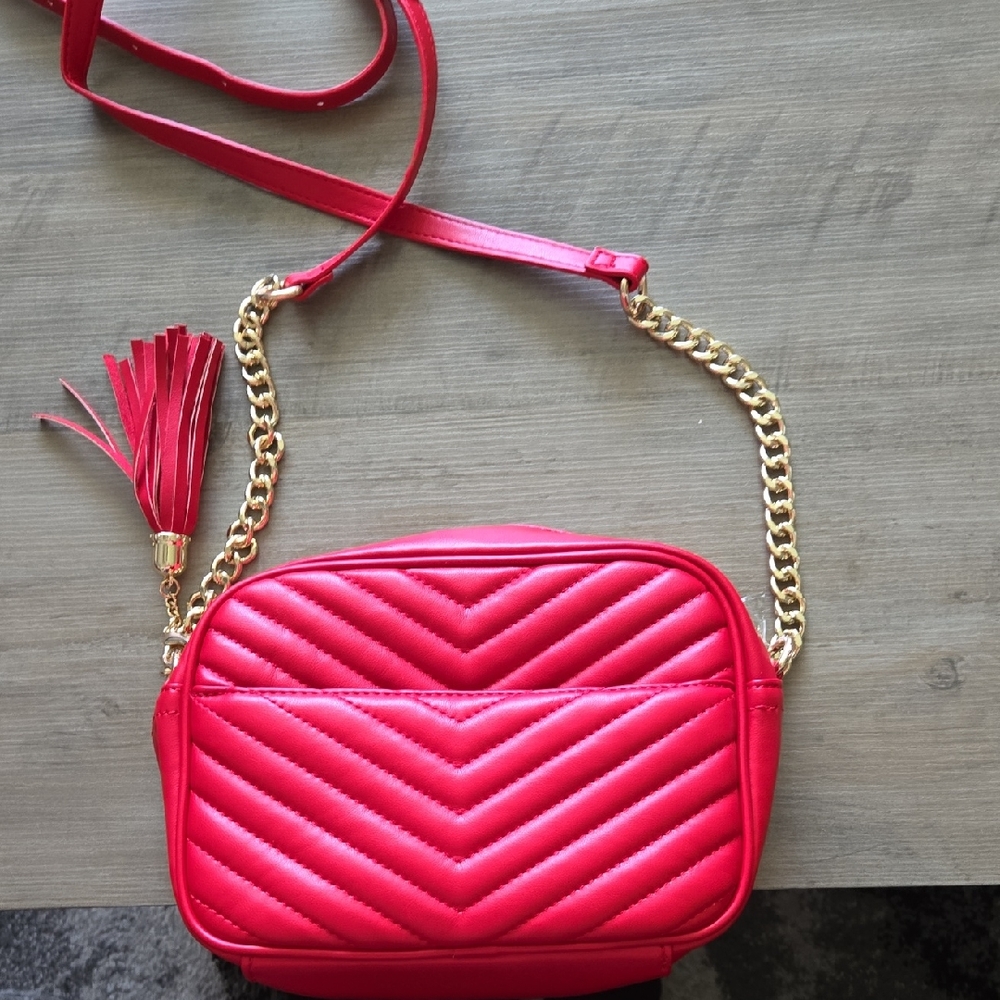 Red Quilted Crossbody Bag